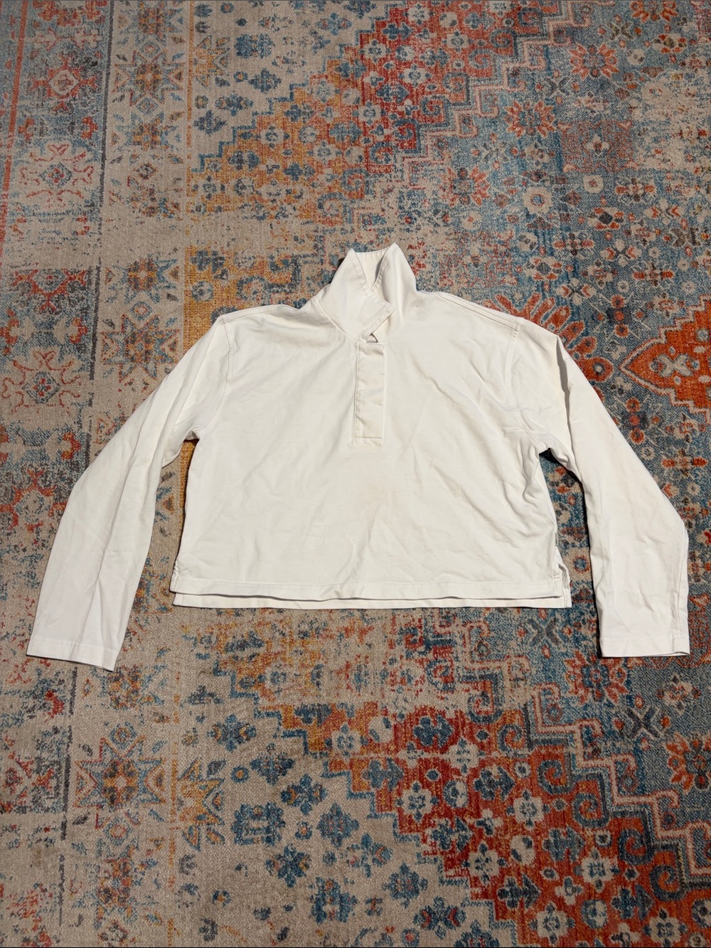 Vuori white collared rugby polo neck shirt